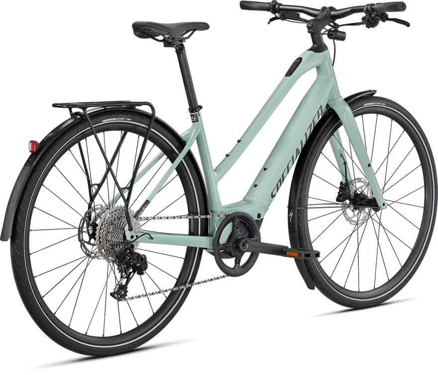 TURBO VADO - свой в городе! Specialized Turbo Vado SL 4.0 Step-Through EQ 2022 White Sage / Black Reflective Артикул 93921-5205, 93921-5203, 93921-5202, 93921-5204