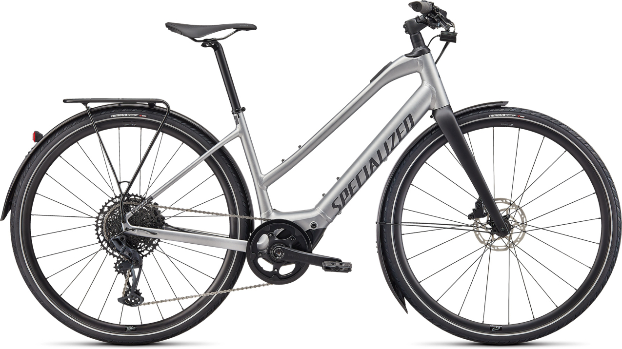 TURBO VADO - свой в городе! Specialized Turbo Vado SL 5.0 Step-Through EQ 2023 Brushed Aluminium / Black Reflective Артикул 93922-3305, 93922-3303, 93922-3304, 93922-3302