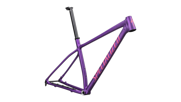 рама specialized chisel hardtail frameset 2025 gloss purple tint linear brushed / rebel pink