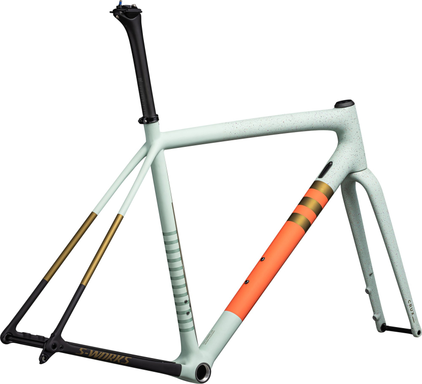 Рамы шоссе, гревел рама Specialized S-Works Crux Gloss White Sage/Cactus Bloom/Midnight Shadow Speckle Артикул 71423-0149, 71423-0156, 71423-0158, 71423-0152, 71423-0154, 71423-0161