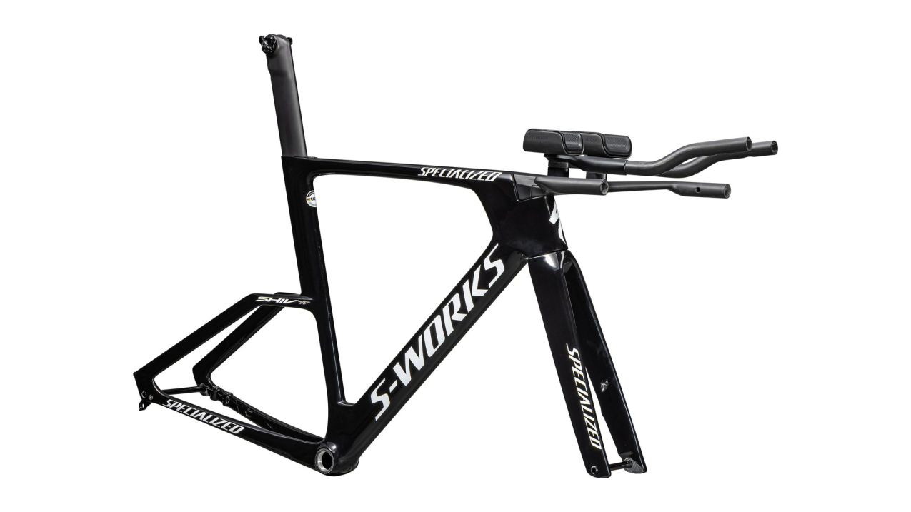 Рамы шоссе, гревел рама-модуль Specialized S-Works Shiv TT 2025 Gloss Tarmac Black / Metallic White Silver Артикул 77425-0201, 77425-0202, 77425-0204, 77425-0203