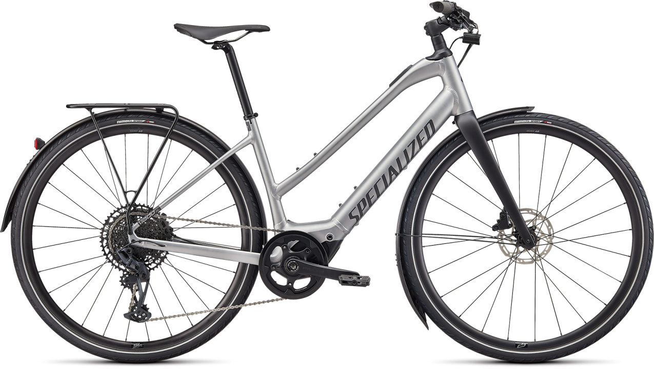 TURBO VADO - свой в городе! Specialized Turbo Vado SL 5.0 Step-Through EQ 2022 Brushed Aluminium / Black Reflective Артикул 93921-3105, 93921-3104, 93921-3103, 93921-3102
