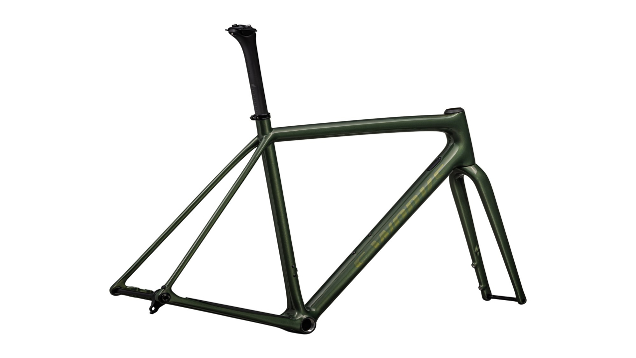Рамы шоссе, гревел рама Specialized S-Works Crux 2025 Gloss Cypress Metallic / Viavi Gold to Silver Pearl Артикул 71425-7552, 71425-7554, 71425-7549, 71425-7556, 71425-7558, 71425-7561