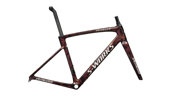рама specialized s-works roubaix sl8 frameset 2025 gloss carbon / red to gold and solidity dry brush