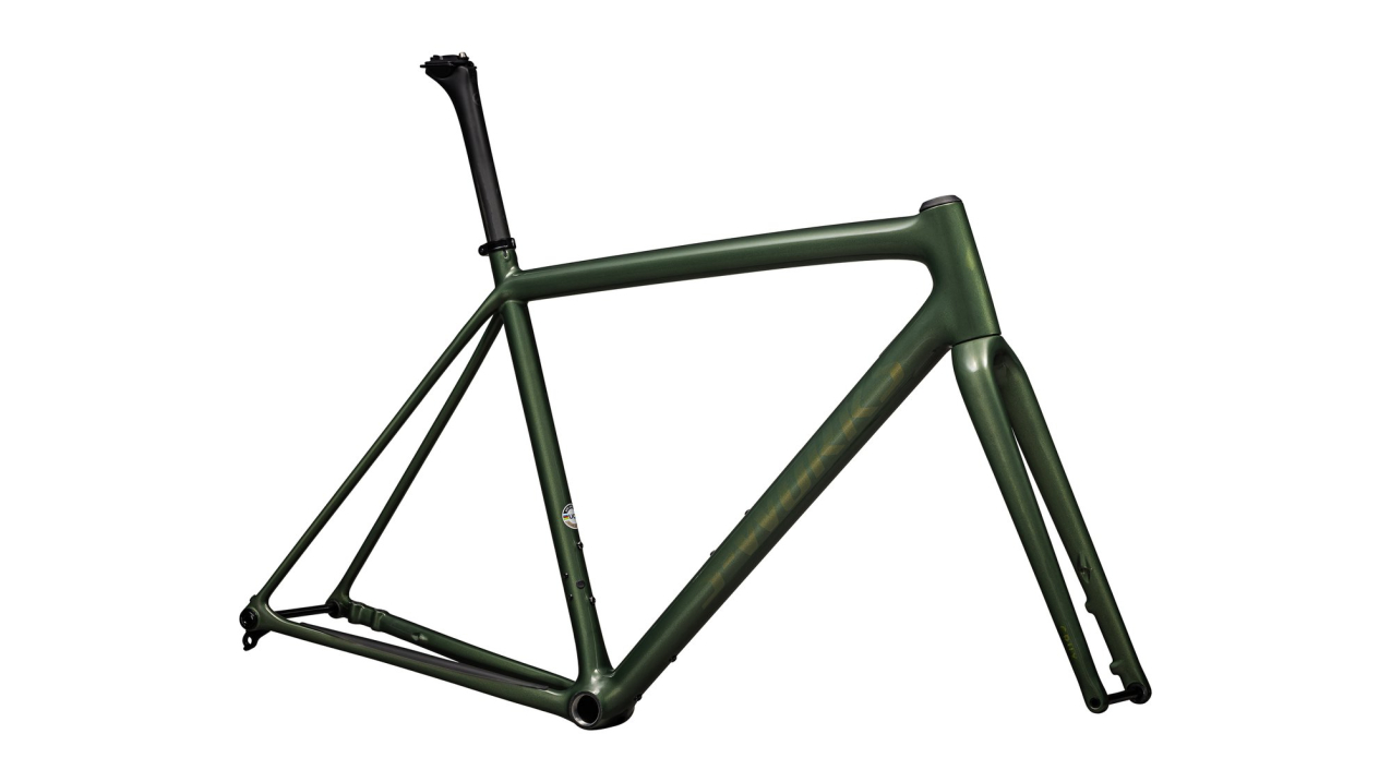 Рамы шоссе, гревел рама Specialized S-Works Crux 2025 Gloss Cypress Metallic / Viavi Gold to Silver Pearl Артикул 71425-7552, 71425-7554, 71425-7549, 71425-7556, 71425-7558, 71425-7561