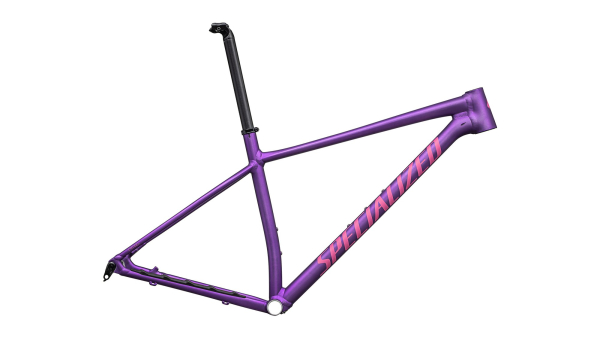 рама specialized chisel hardtail frameset 2025 gloss purple tint linear brushed / rebel pink