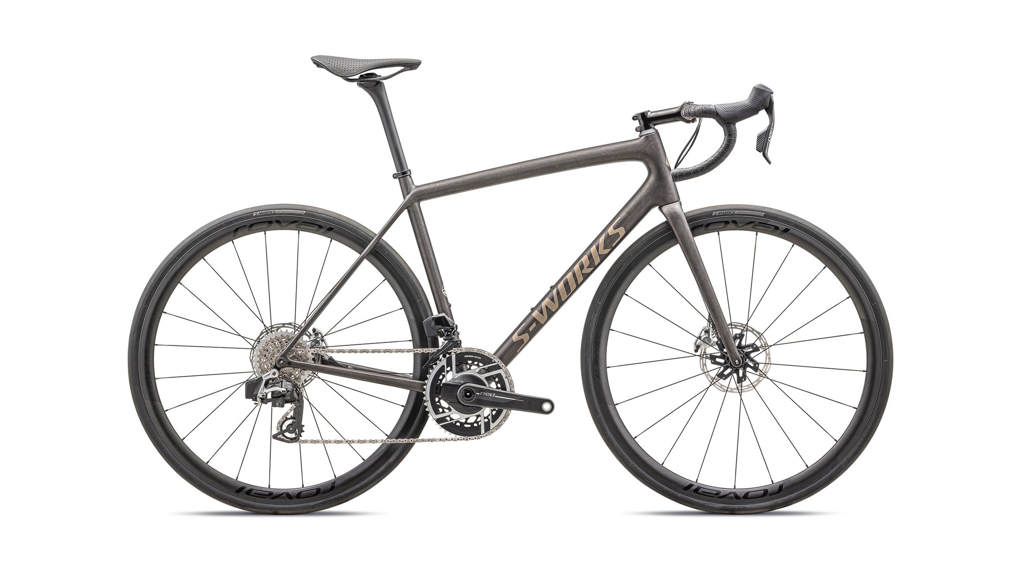 Specialized S-Works Aethos - SRAM RED AXS 2025 Satin Doppio / Gunmetal Dry Brushed / Gold Pearl