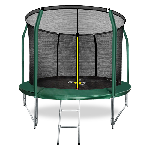 Батут Arland 10FT с внутренней страховочной сеткой и лестницей (тёмно-зелёный )