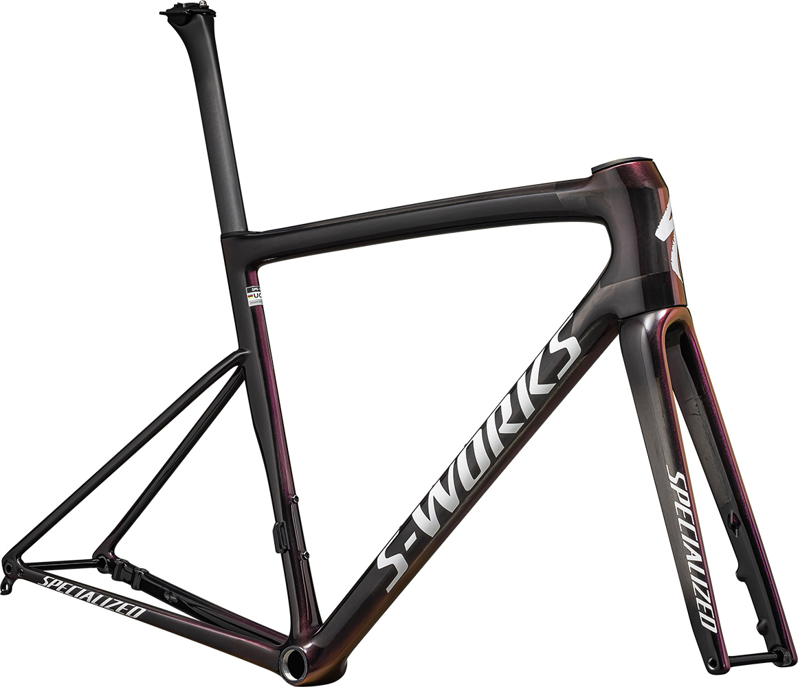 рама specialized s-works tarmac sl8 2024 gloss carbon / viavi maganta gold / chaos red pearl / white