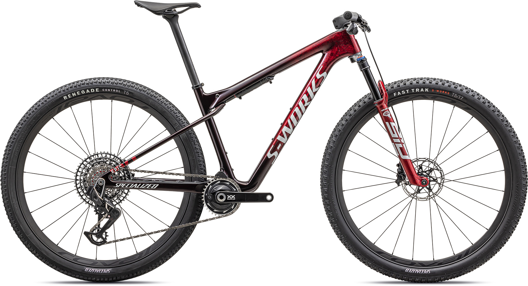 Specialized S-Works Epic 2024 Epic World Cup Gloss Red / Flake Silver Granite / White Silver