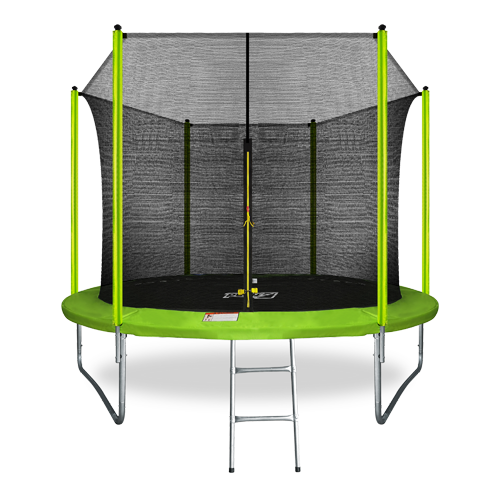 Батут Arland 10FT с внутренней страховочной сеткой и лестницей (светло-зелёный )