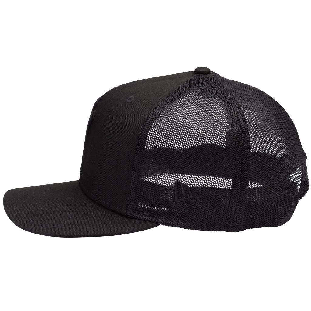 black new era trucker hat