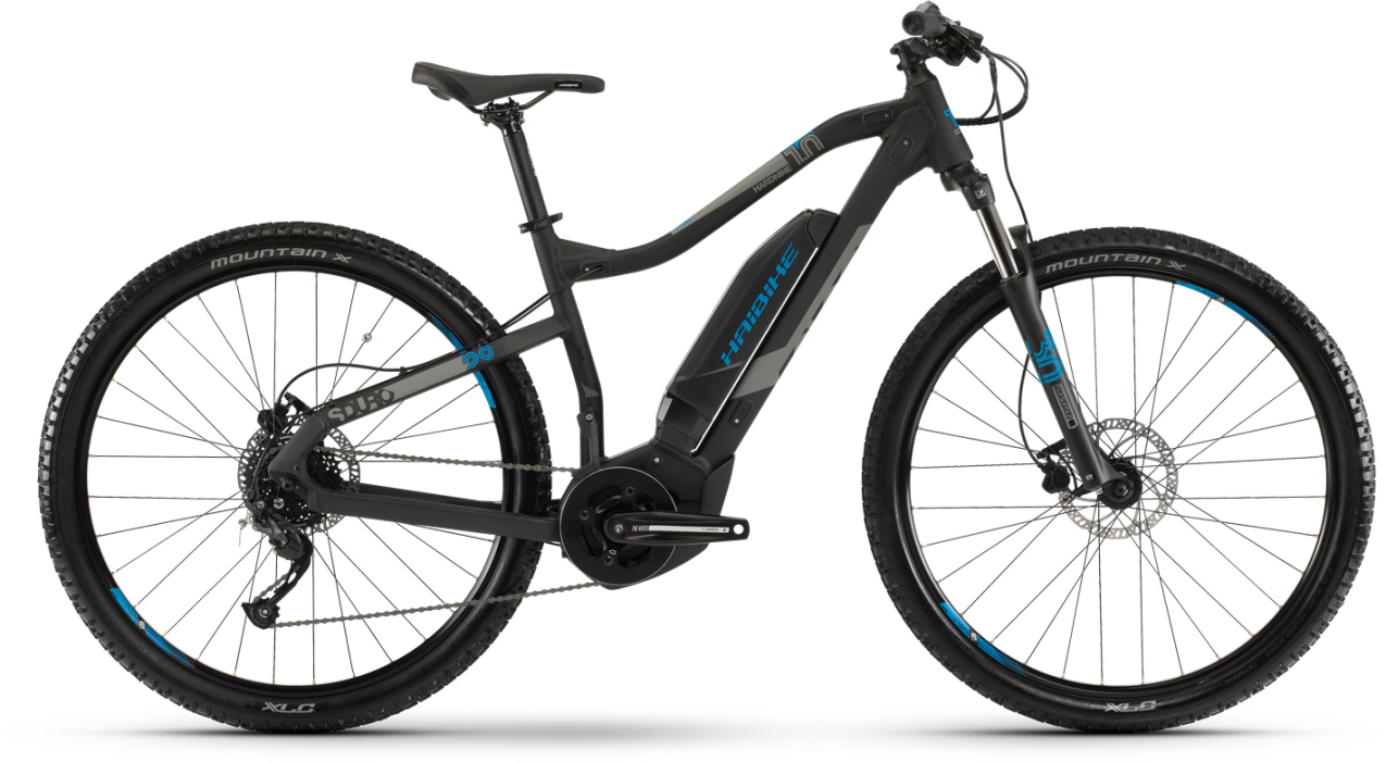 Электровелосипеды с двигателем Bosch, Yamaha, Shimano HAIBIKE SDURO HardNine 1.0 400Wh 9-Sp Altus 2019 /  серый-синий Артикул 4540078955, 4540078945, 4540078950