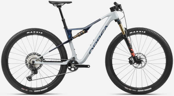 Orbea OIZ M10 2024 Halo Silver Gloss Blue Carbon View