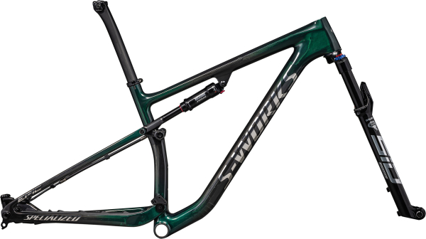 Рамы горных велосипедов рама Specialized S-Works Epic 2023 Gloss Green Tint Fades Over Carbon / Chrome Артикул 70323-0201, 70323-0203, 70323-0205, 70323-0204, 70323-0202