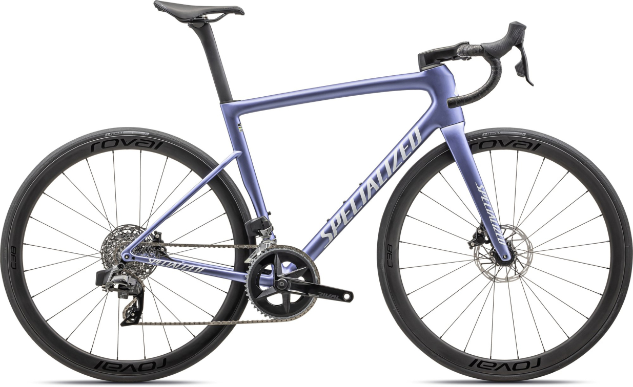 Шоссейные велосипеды Specialized Tarmac SL8 Expert 2024 Satin Powder Indigo Tint Over Silver Dust / White Артикул 94924-3254, 94924-3261, 94924-3244, 94924-3252, 94924-3258, 94924-3249, 94924-3256