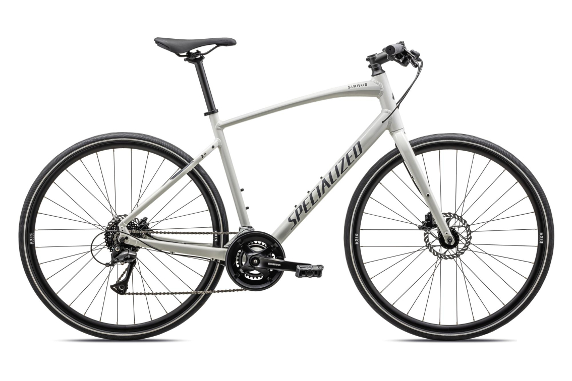 Городские велосипеды Specialized Sirrus 2.0 2023 Gloss Dune White / Satin Obsidian Reflective Артикул 90923-8103, 90923-8104, 90923-8101, 90923-8102, 90923-8100, 90923-8105