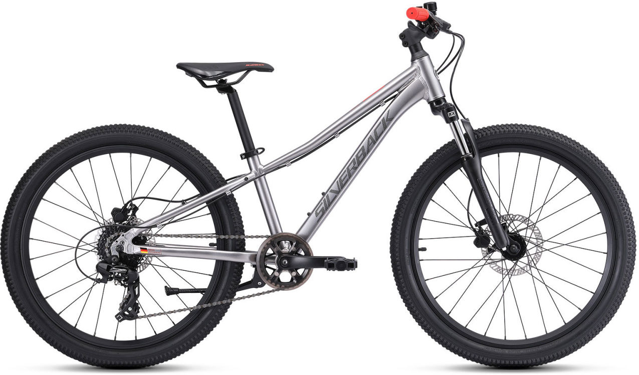 24 дюйма (7-11 лет) Silverback Spyke 24 SE 2026 Gloss Moondust Metallic Grey-Gloss Red Артикул 4816026331655