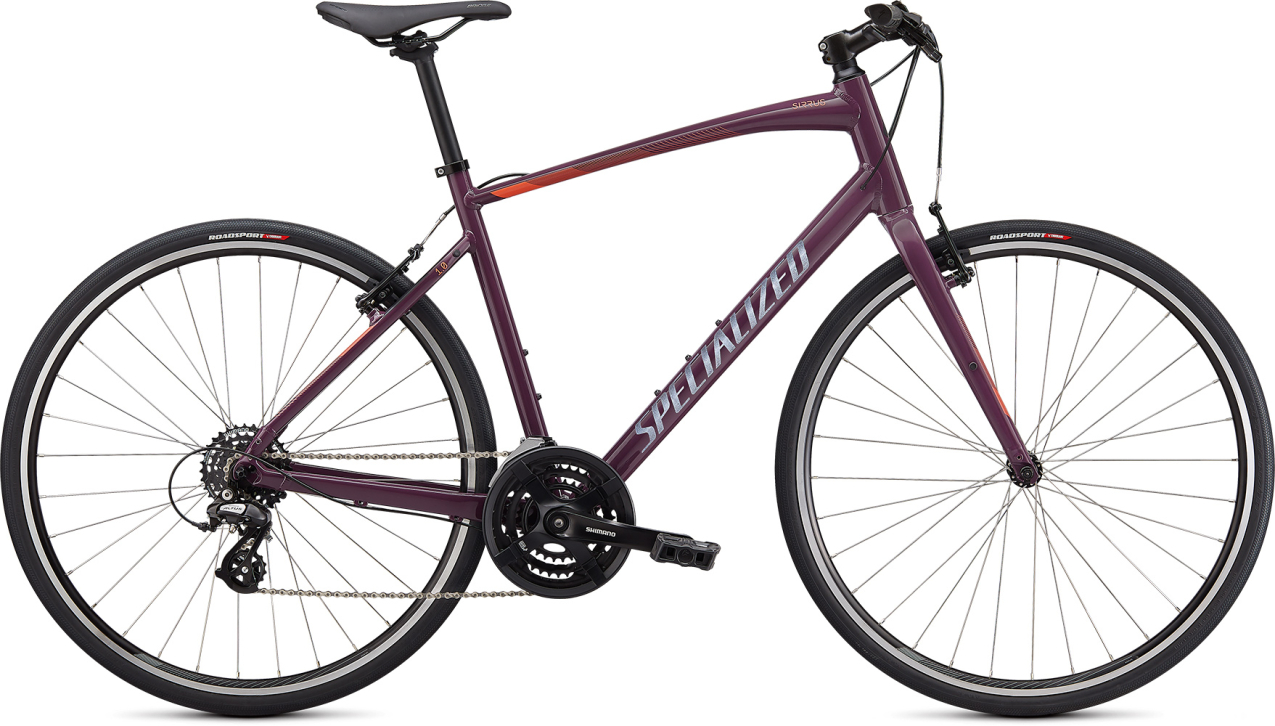 Городские велосипеды Specialized Sirrus 1.0 2021 Gloss Cast Lilac / Vivid Coral / Satin Black Артикул 90921-9100
