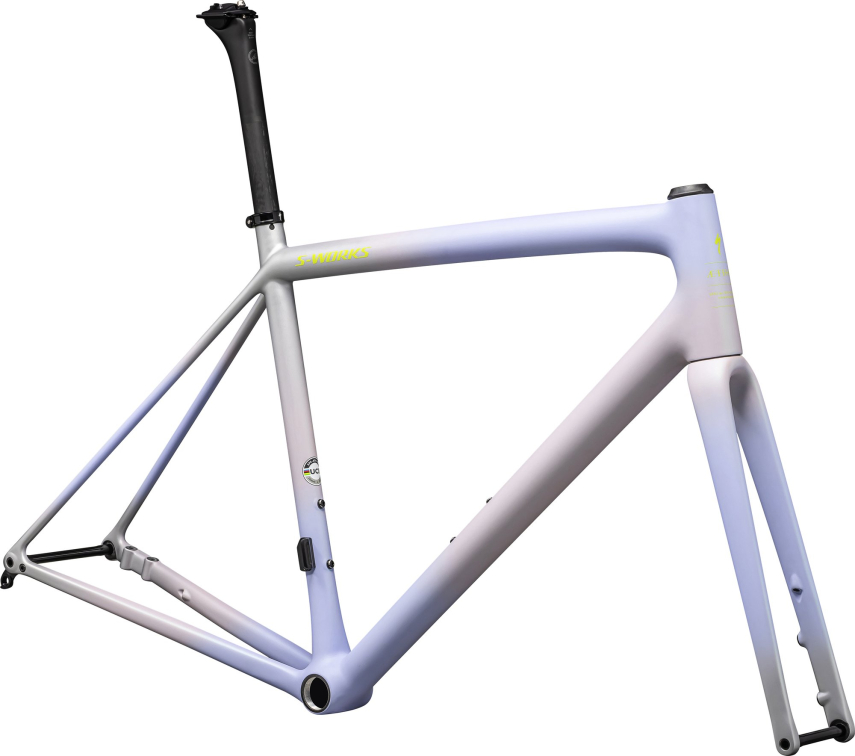 Рамы шоссе, гревел рама Specialized S-Works Aethos 2024 Satin Clay - Powder Indigo - Silver Dust - Radial Fade + Lapis Артикул 77224-0252, 77224-0261, 77224-0254, 77224-0249, 77224-0258, 77224-0256