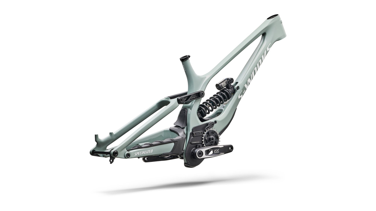 Рамы горных велосипедов рама Specialized S-Works Demo Race 2027 Gloss Agave Grey / Metallic White Silver Артикул 74527-0102, 74527-0103, 74527-0104