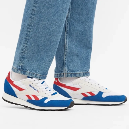 Кроссовки Кроссовки Reebok Classic Leather vector blue/ftwr white/vector red Артикул GX22576, GX225710, GX225711.5, GX225713, GX225712, GX225710.5, GX225711, GX22577.5, GX22578.5, GX22578, GX22579, GX22579.5