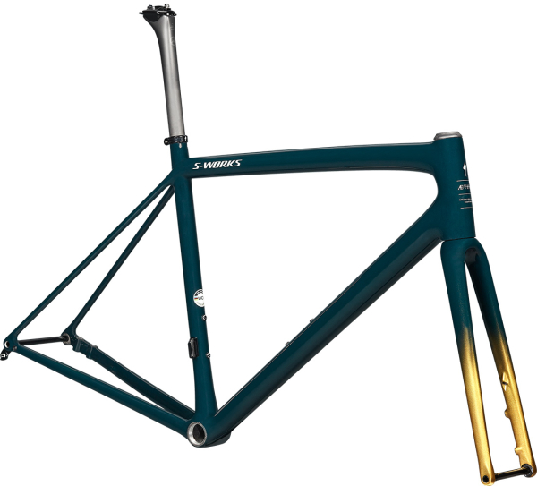 рама specialized s-works aethos 2021 gloss forest green/gold pearl/flake silver