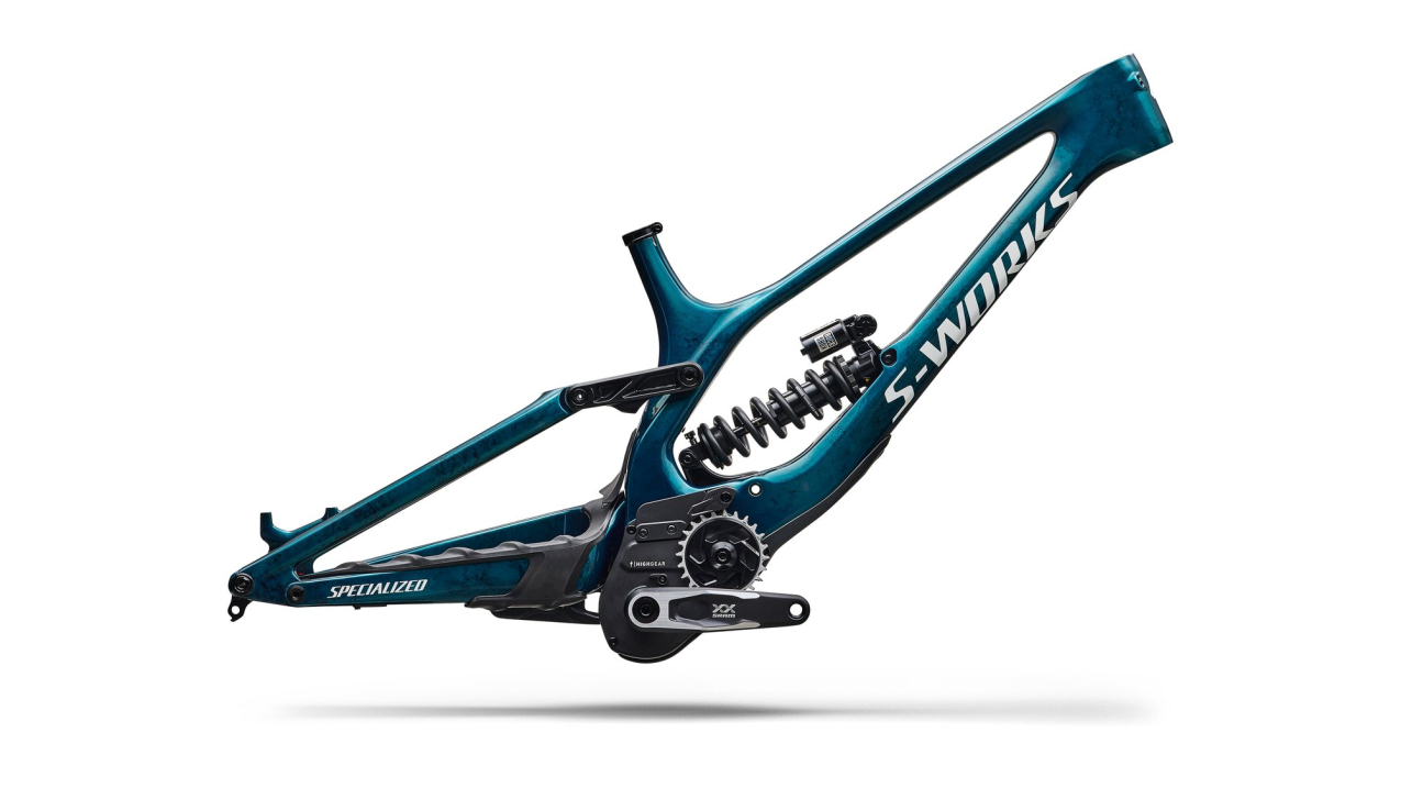 Рамы горных велосипедов рама Specialized S-Works Demo Race 2027 Gloss Teal Tint Carbon / Smoke / White Артикул 74527-0004, 74527-0003, 74527-0002