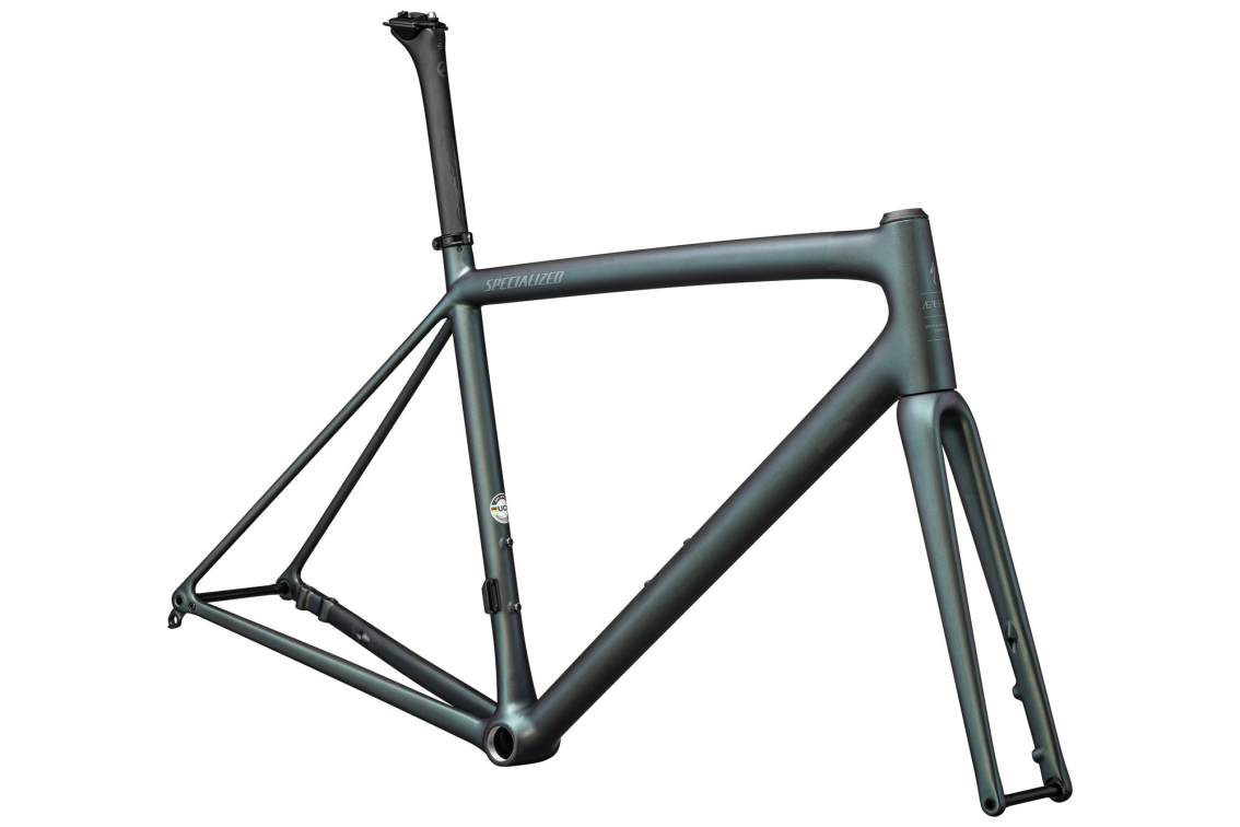 Рамы шоссе, гревел рама Specialized Aethos 2024 Satin Carbon + 50% Silver Blue Viavi / 10% Fog Артикул 77224-7056, 77224-7058, 77224-7054, 77224-7052, 77224-7049, 77224-7061