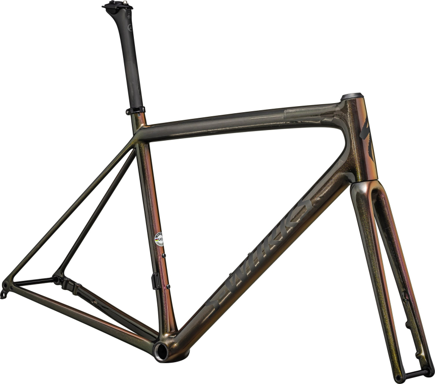 Рамы шоссе, гревел рама Specialized S-Works Aethos 2024 Gloss Carbon + Magenta-gold Edge Fade + All Over Gold Pearl 25% Артикул 77224-0152, 77224-0156, 77224-0149, 77224-0161, 77224-0158, 77224-0154