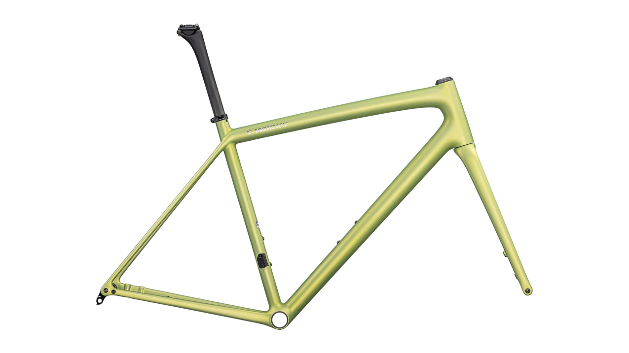 Рамы шоссе, гревел рама Specialized S-Works Aethos 2025 Satin Silver Dust / Team Yellow Tint / Chrome Артикул 77225-0254, 77225-0261, 77225-0252, 77225-0258, 77225-0256, 77225-0249