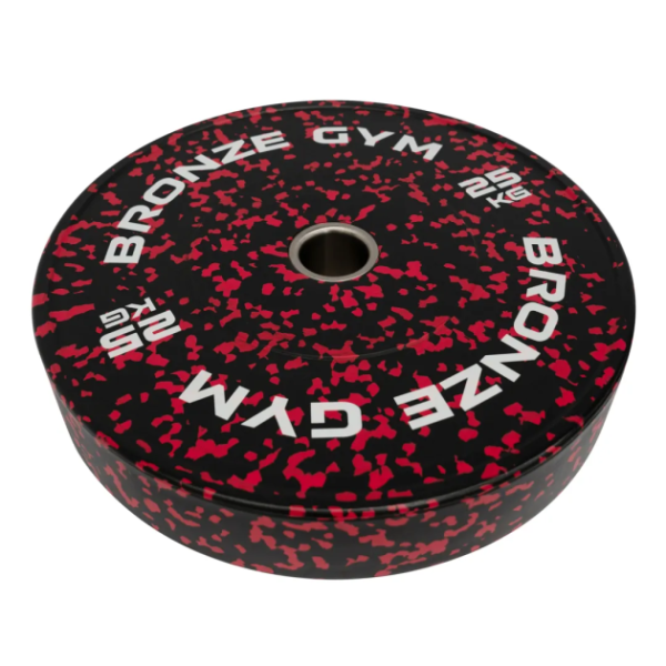Диск бамперный BRONZE GYM камуфляж красный 25кг