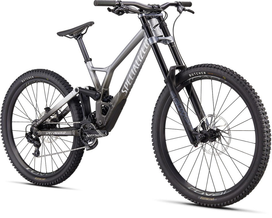 Купить Specialized Demo Expert 2022 Gloss Silver Dust/Charcoal Tint Gravity Fade/White W/ Red Ghost Pea Артикул 94522-3004, 94522-3002, 94522-3003