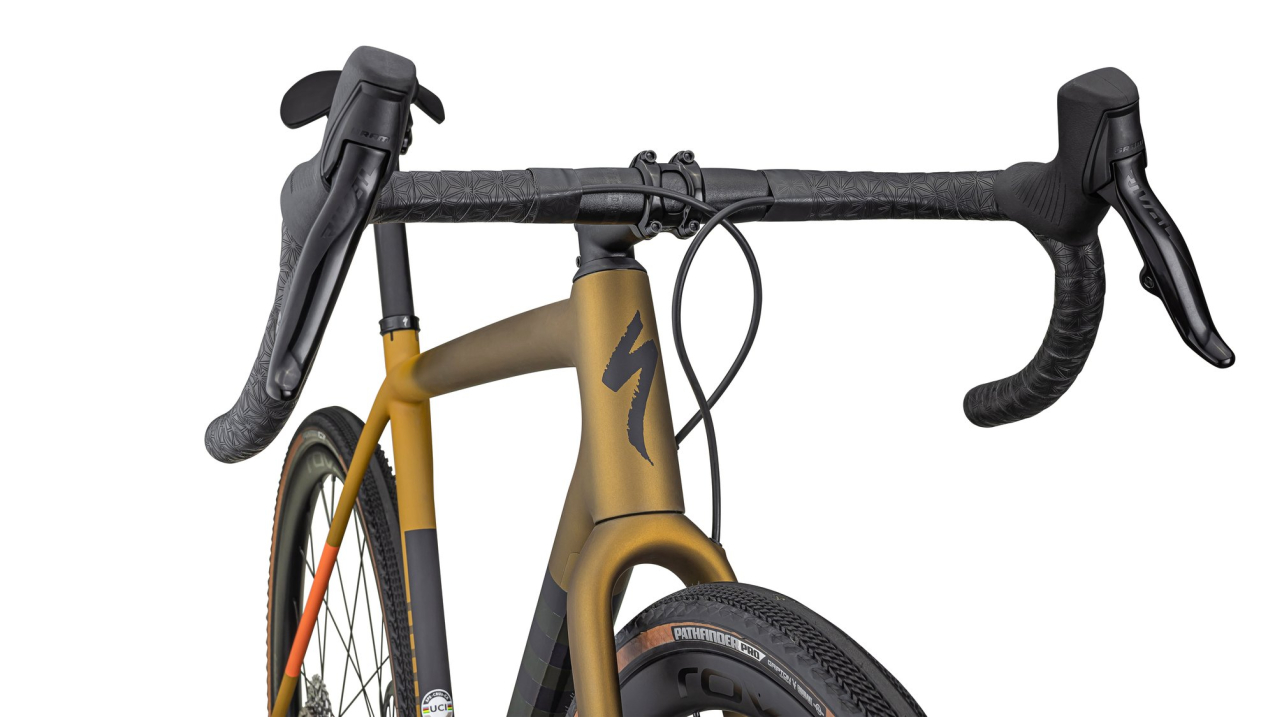 Гравийный велосипед, гоночный Specialized Crux Expert 2023 Satin Harvest Gold Metallic / Oak Green Артикул 91423-3144, 91423-3158, 91423-3149, 91423-3156, 91423-3154, 91423-3152, 91423-3161