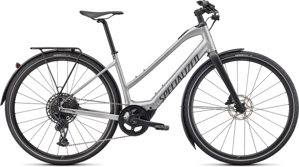 TURBO VADO - свой в городе! Specialized Turbo Vado SL 5.0 Step-Through EQ 2023 Brushed Aluminium / Black Reflective Артикул 93922-3305, 93922-3304, 93922-3302, 93922-3303