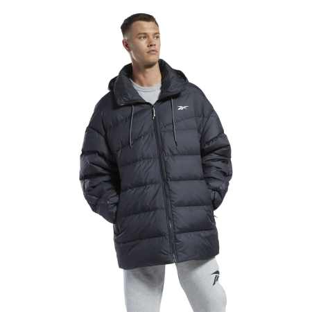 Куртки Куртка Reebok VECTOR LONG DOWN Jacket black/black/black Артикул HH8368XL, HH8368XS, HH8368M, HH8368S, HH8368L