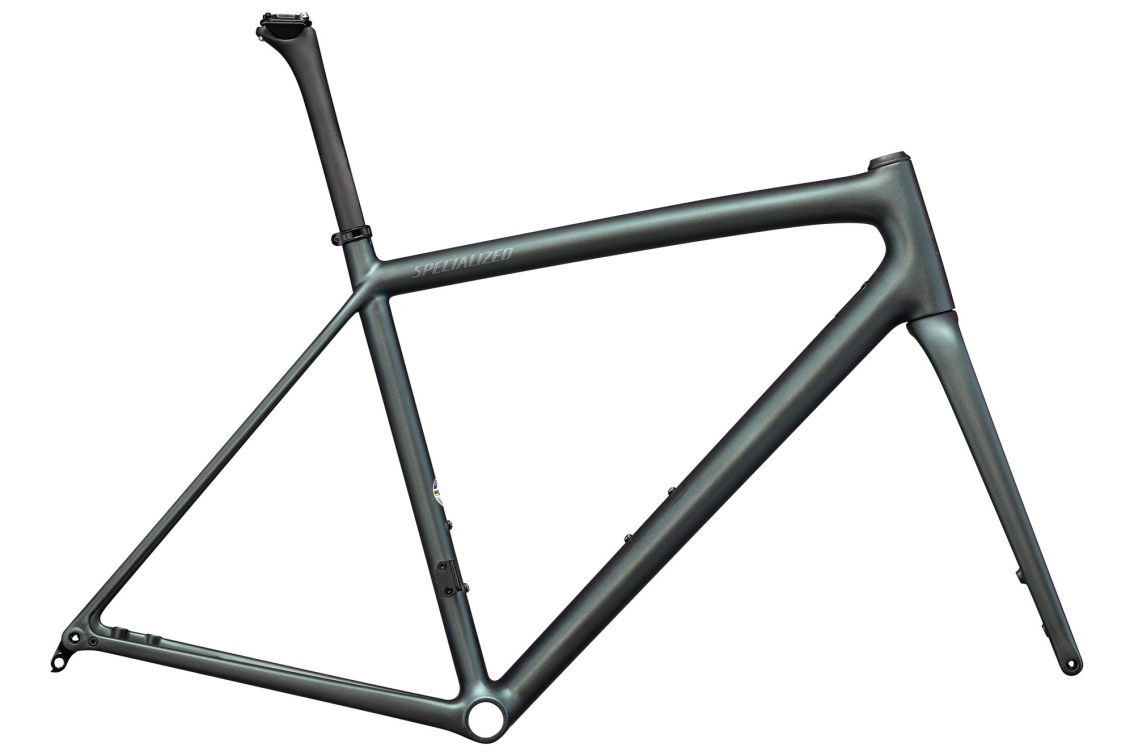 Рамы шоссе, гревел рама Specialized Aethos 2024 Satin Carbon + 50% Silver Blue Viavi / 10% Fog Артикул 77224-7056, 77224-7058, 77224-7054, 77224-7052, 77224-7049, 77224-7061