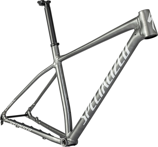 рама specialized chisel 2022 satin brushed smoke liquid metal / gloss metallic white silver