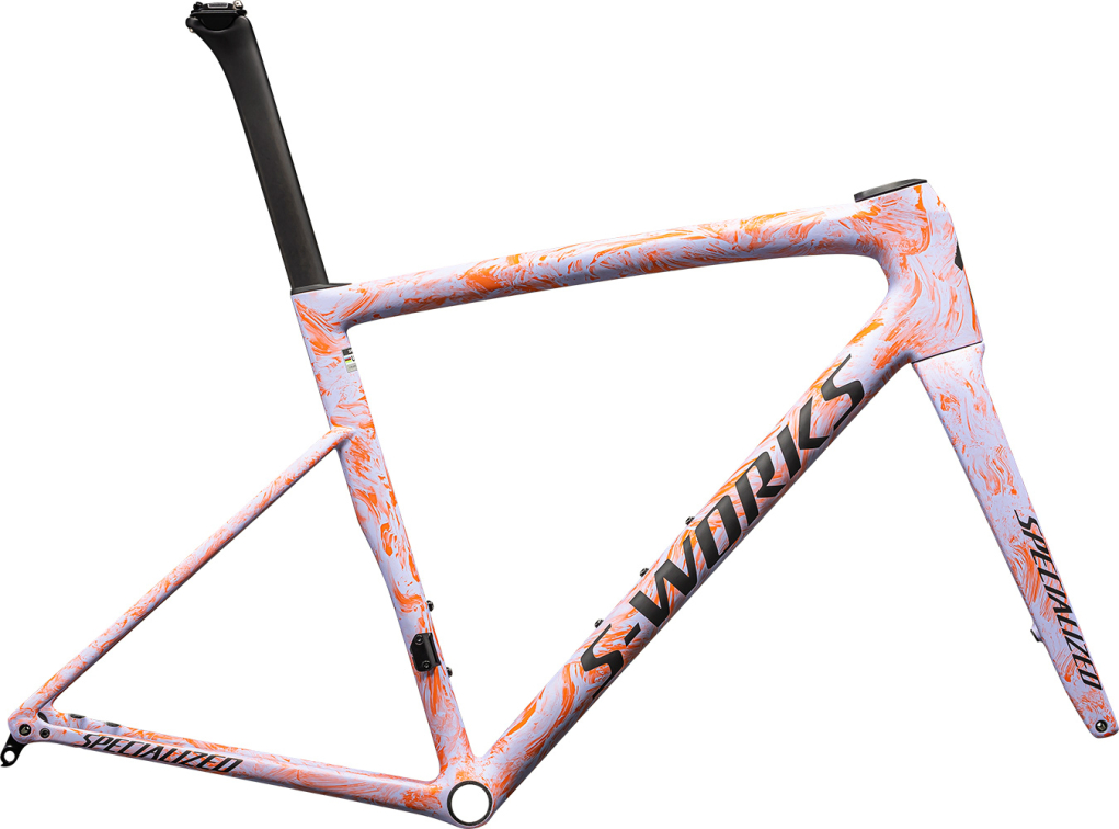 Рамы шоссе, гревел рама Specialized S-Works Tarmac SL8 2024 Satin Powder Indigo / Amber Glow Strata / Obsidian Артикул 74924-0544, 74924-0558, 74924-0561, 74924-0552, 74924-0554, 74924-0549, 74924-0556