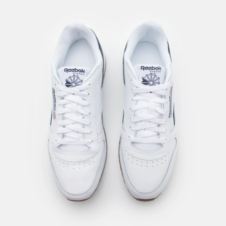 Кроссовки Кроссовки Reebok Classic Leather ftwr white/ftwr white/vector navy Артикул GV963910, GV963911.5, GV963911, GV96399