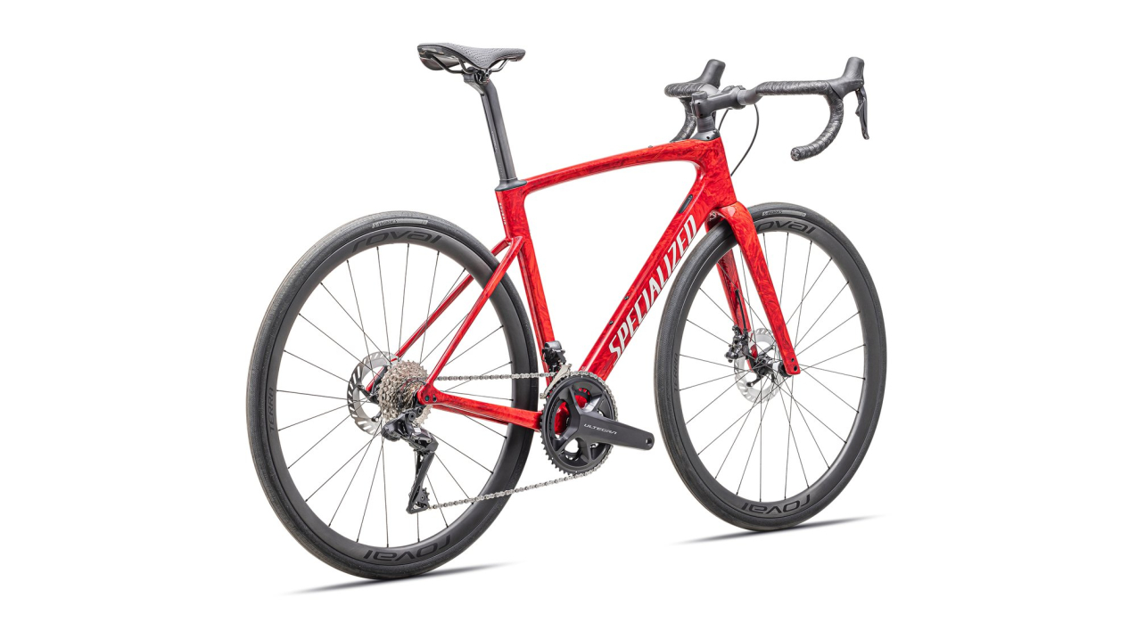 Шоссейные велосипеды Specialized Roubaix SL8 Pro - Ultegra Di2 2025 Gloss Red Pearl + Fiery Red Strata / Dune White Артикул 94425-1056, 94425-1058, 94425-1052, 94425-1054, 94425-1061, 94425-1049