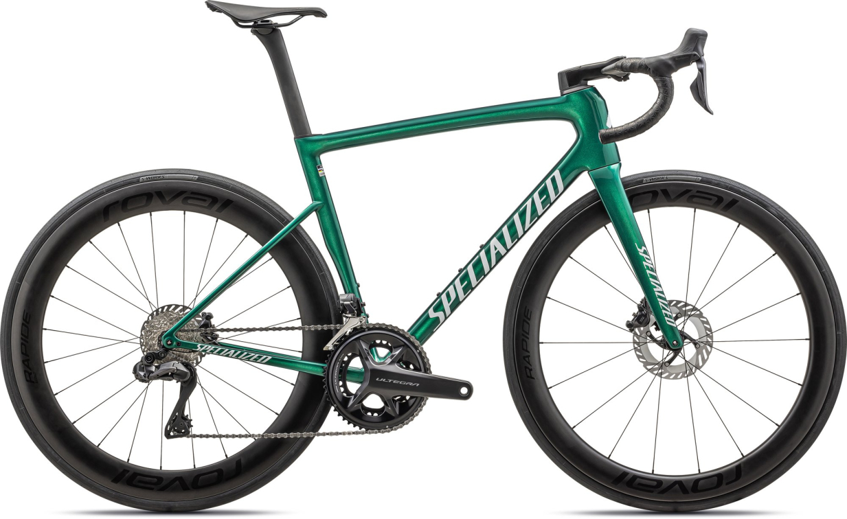 Шоссейные велосипеды Specialized Tarmac SL8 Pro - Ultegra Di2 2024 Gloss Pine Green Metallic / White Артикул 94924-1256, 94924-1249, 94924-1254, 94924-1252, 94924-1258, 94924-1244, 94924-1261