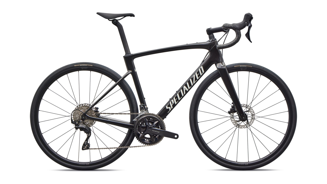 Шоссейные велосипеды Specialized Roubaix SL8 Sport - Shimano 105 2026 Gloss Obsidian Metallic/Dune White Артикул 94426-6049, 94426-6044, 94426-6052, 94426-6054, 94426-6056, 94426-6058, 94426-6061