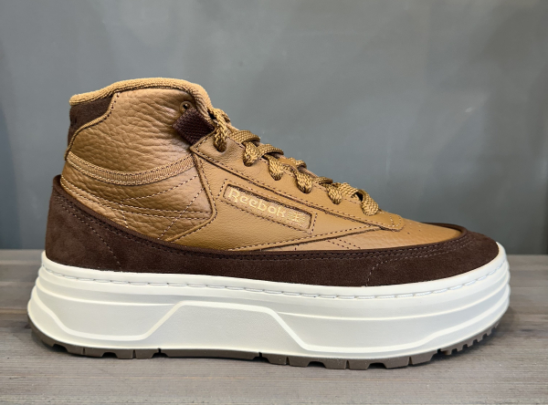 Кроссовки Кроссовки женские Reebok Club C Geo Mid wild brown/brush brown/true beige Артикул GZ22357, GZ22357.5, GZ22359.5, GZ223510.5, GZ22356.5, GZ223510