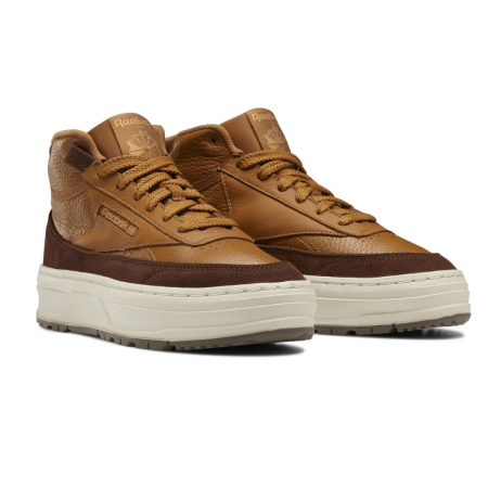 Кроссовки Кроссовки женские Reebok Club C Geo Mid wild brown/brush brown/true beige Артикул GZ22357, GZ22357.5, GZ22359.5, GZ223510.5, GZ22356.5, GZ223510