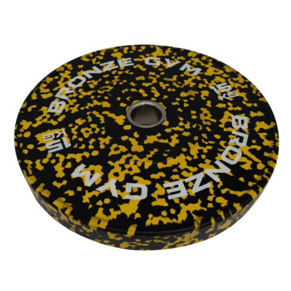 Диск бамперный BRONZE GYM камуфляж желтый 15 кг