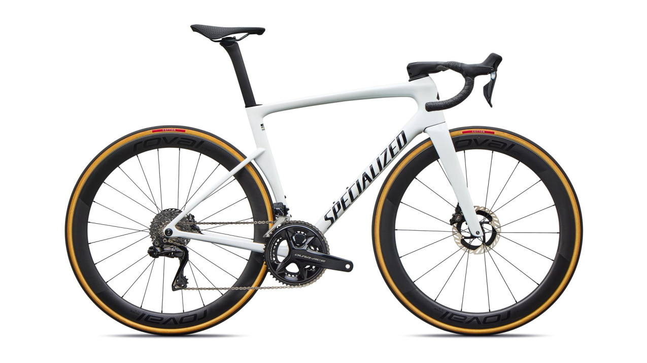 Шоссейные велосипеды Specialized Tarmac SL9 S-LEVEL DI2 2027 Gloss Metallic White Silver / Tarmac Black Артикул 94927-1358, 94927-1356, 94927-1354, 94927-1361, 94927-1352, 94927-1349, 94927-1344