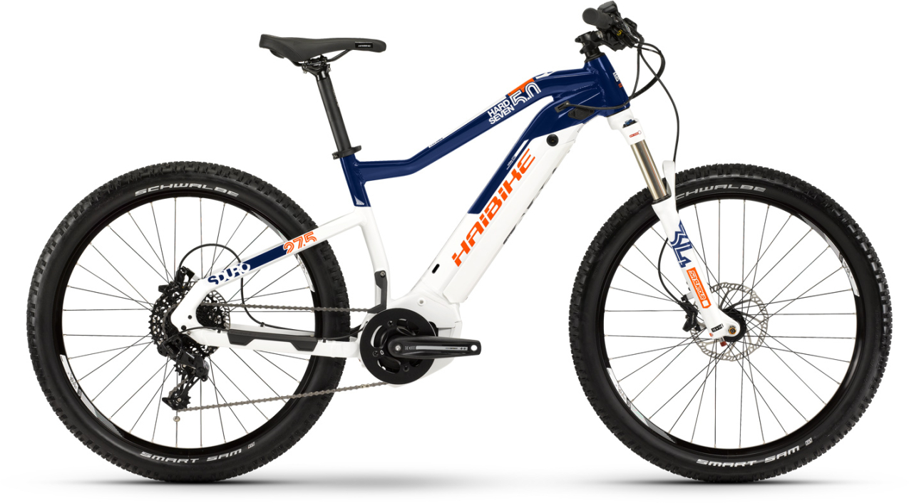Электровелосипеды с двигателем Bosch, Yamaha, Shimano HAIBIKE SDURO HardSeven 5.0 i500Wh 11 s. NX 2019 / синий-белый Артикул 4540042944, 4540042948