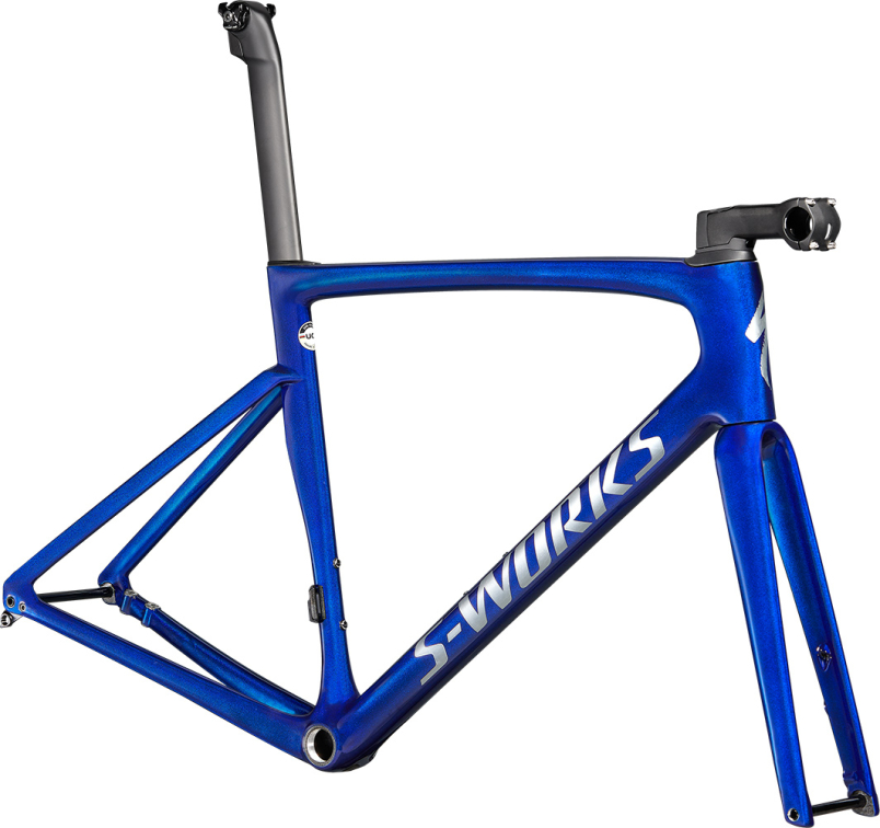Рамы шоссе, гревел рама Specialized S-Works Tarmac SL7 Frameset 2021 Blue Tint over Spectraflair/Brushed Chrome Артикул 74920-0744, 74920-0761, 74920-0749, 74920-0752, 74920-0754, 74920-0756, 74920-0758