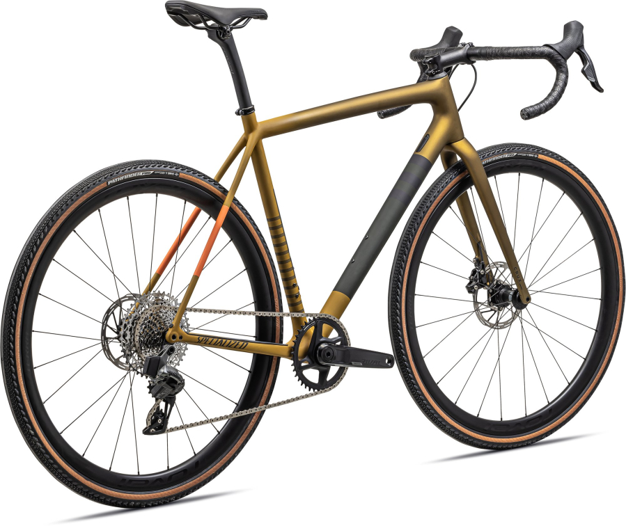 Гравийный велосипед, гоночный Specialized Crux Expert 2023 Satin Harvest Gold Metallic / Oak Green Артикул 91423-3144, 91423-3158, 91423-3149, 91423-3156, 91423-3154, 91423-3152, 91423-3161